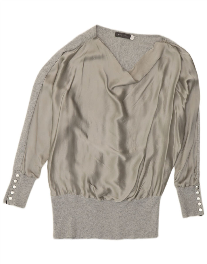 Maglione maglione con scollo a barca da donna MINT VELVET UK 14 Grigio medio