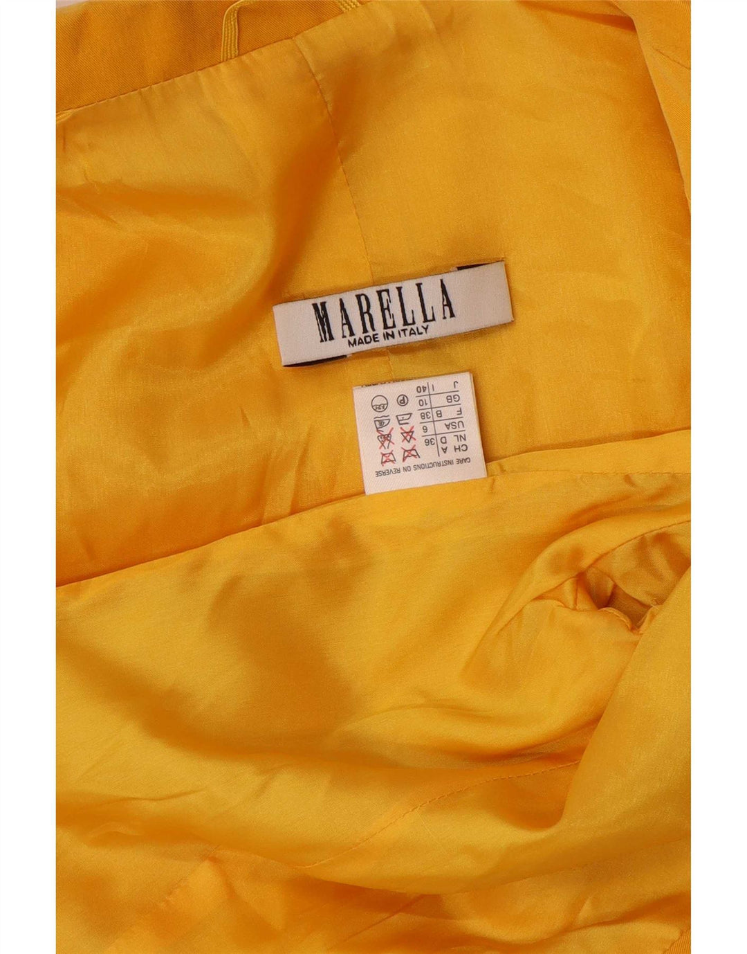 Giacca blazer a 3 bottoni da donna Marella UK 10 piccola viscosa gialla