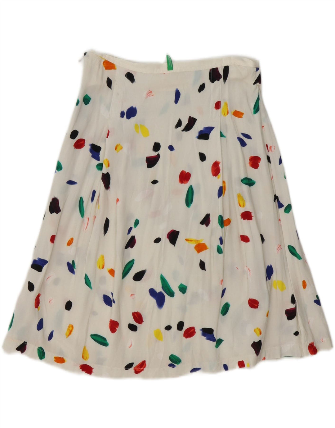 Gonna svasata trasparente da donna Benetton IT 42 media W28 bianca maculata