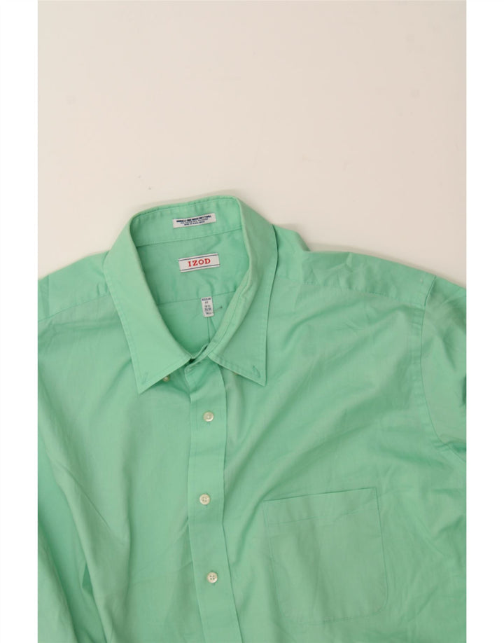 IZOD Mens Regular Fit Shirt Size 18 1/2 2XL Green Cotton Vintage Izod and Second-Hand Izod from Messina Hembry 