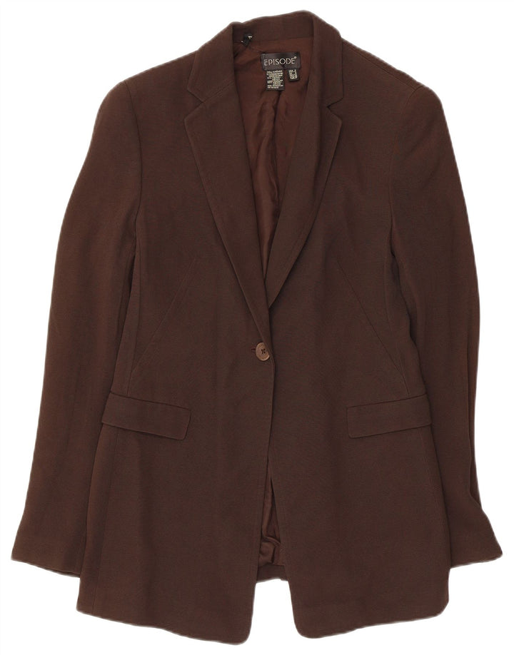 Giacca blazer da donna a 1 bottone Episode UK 8 piccola viscosa marrone