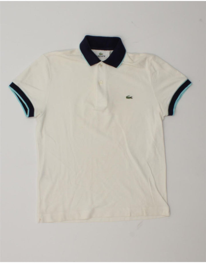Polo da rugby da uomo Lacoste taglia 3 piccola in cotone bianco