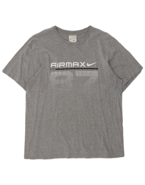 T-shirt grafica da uomo Nike Top UK 39/41 cotone grigio medio