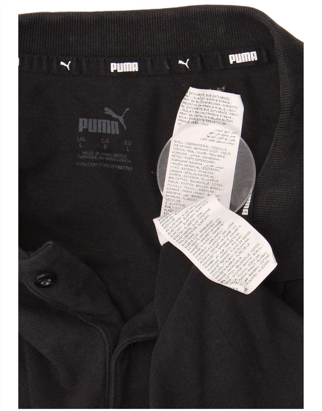 Polo PUMA da uomo grande in cotone nero