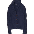 CHAPS Womens Cardigan Sweater UK 14 Medium Navy Blue Cotton Vintage Chaps and Second-Hand Chaps from Messina Hembry 