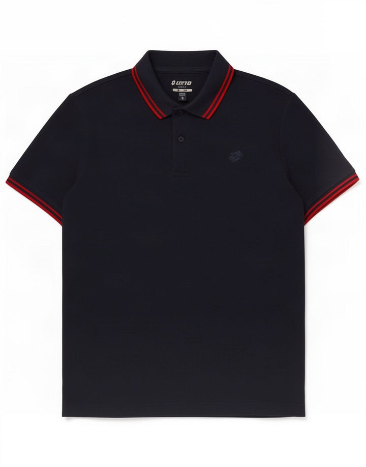 Polo da uomo Lotto in cotone medio blu navy