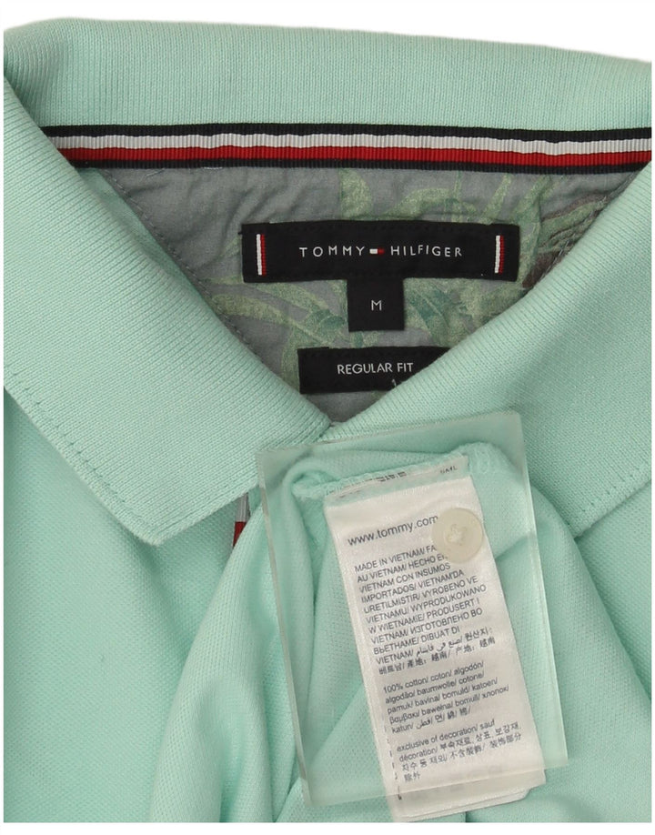 Polo da uomo Regular Fit Tommy Hilfiger in cotone turchese medio