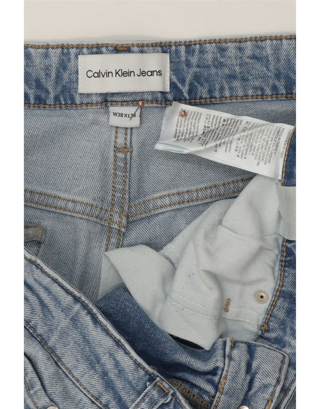 Jeans slim da uomo Calvin Klein W38 L32 cotone blu