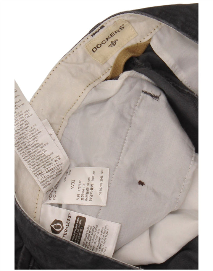 Pantaloncini chino da uomo Dockers W33 in cotone grigio medio
