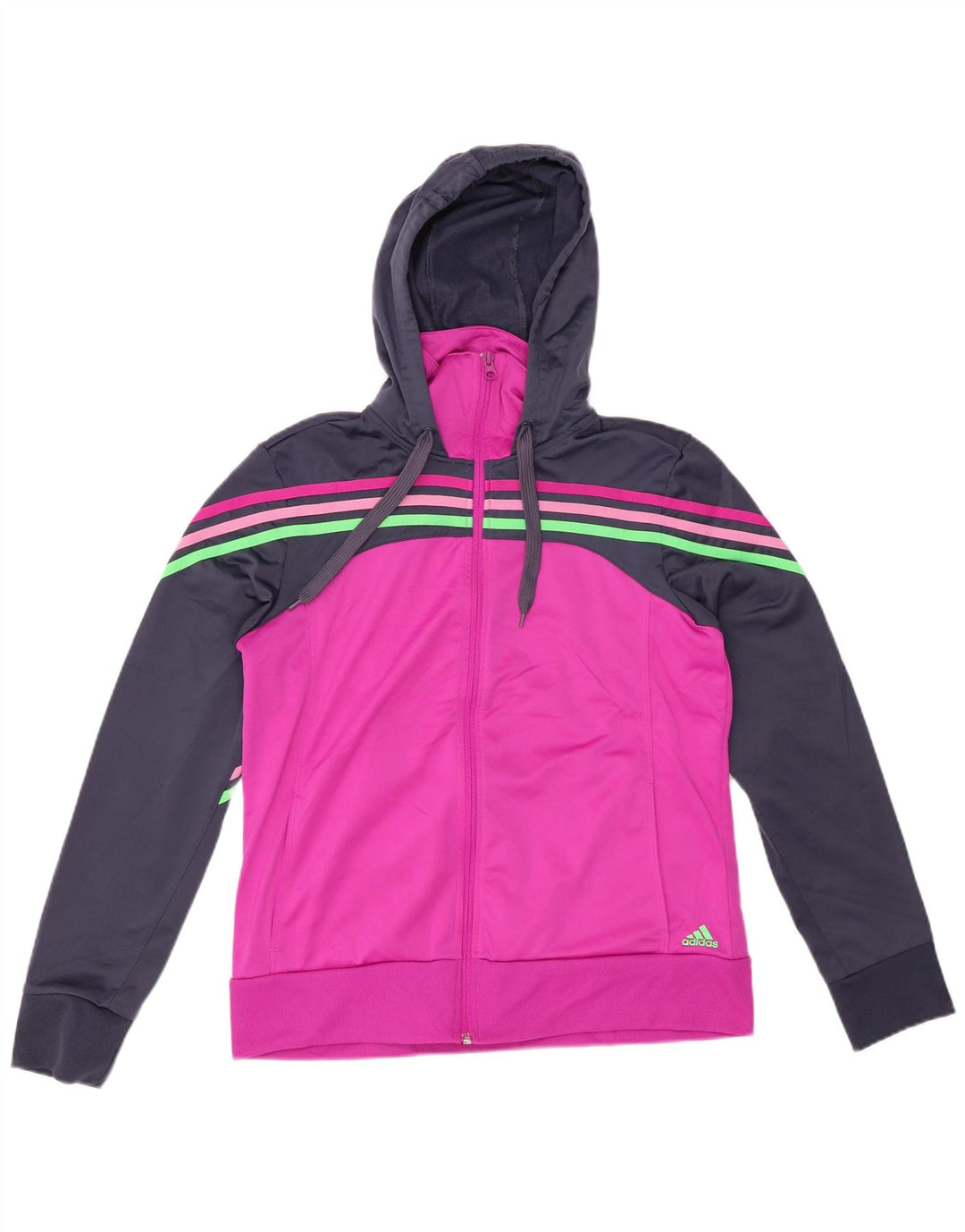 Maglione con cappuccio e zip ADIDAS da donna Climalite UK 16/18 Large Pink Colourblock