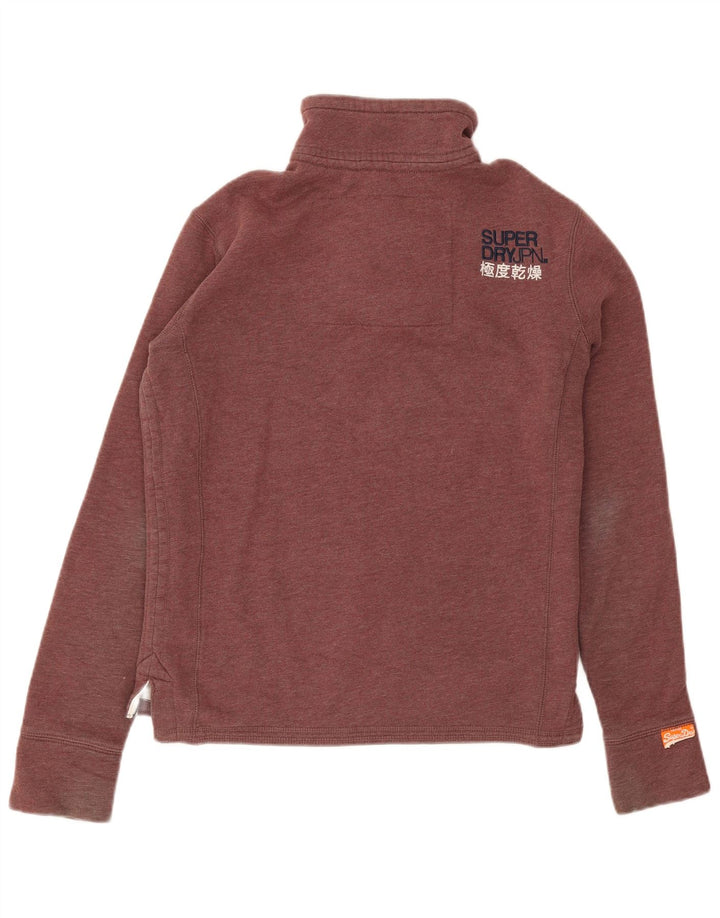 Felpa da uomo con collo abbottonato Superdry, piccola, in cotone bordeaux