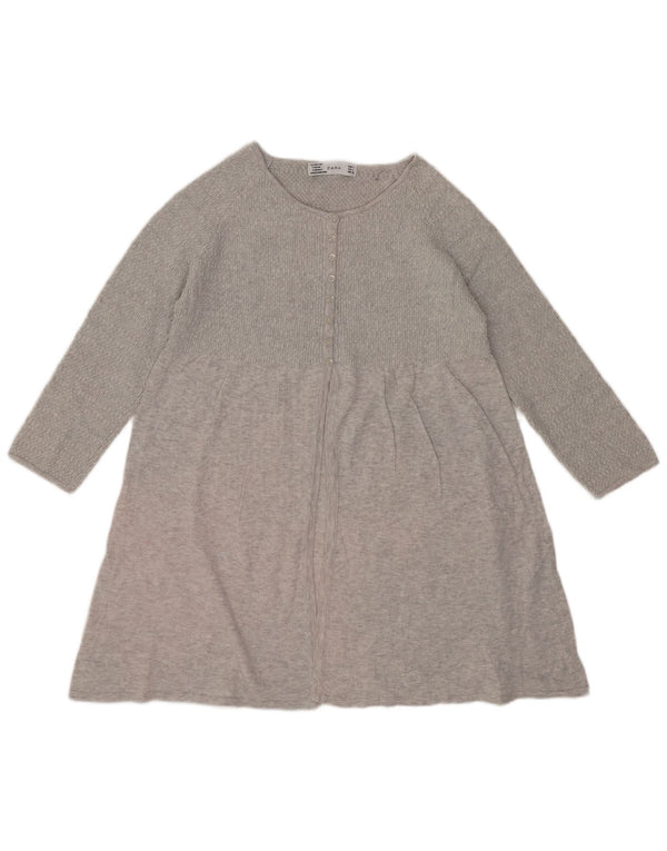 Abito maglione a maniche lunghe da donna Zara UK 14 grande grigio screziato
