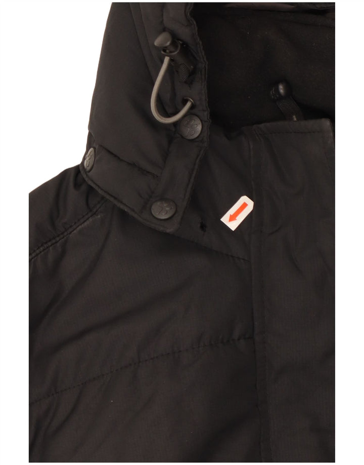 Cappotto imbottito con cappuccio da donna Jack Wolfskin UK 10 piccolo poliestere nero