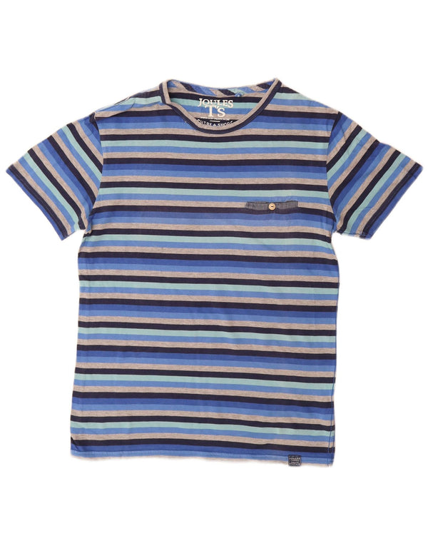 Joules T-shirt da uomo Top in cotone a righe piccole blu