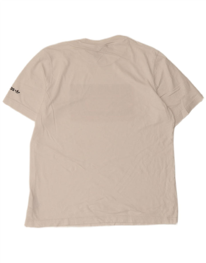 T-shirt grafica da uomo Adidas Top in cotone bianco medio