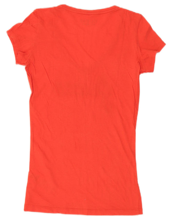 T-shirt grafica da donna Guess UK 6 XS rossa in cotone