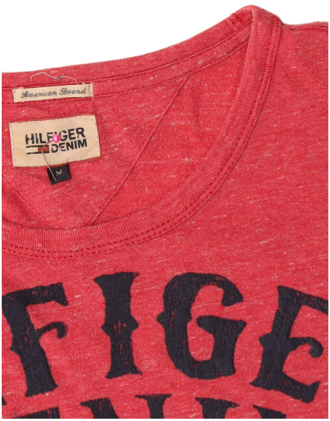 T-shirt grafica da uomo Tommy Hilfiger Top in cotone chiazzato rosso medio