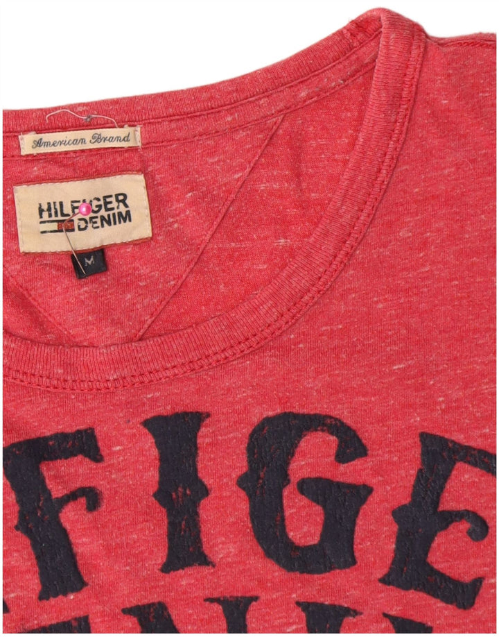 T-shirt grafica da uomo Tommy Hilfiger Top in cotone chiazzato rosso medio