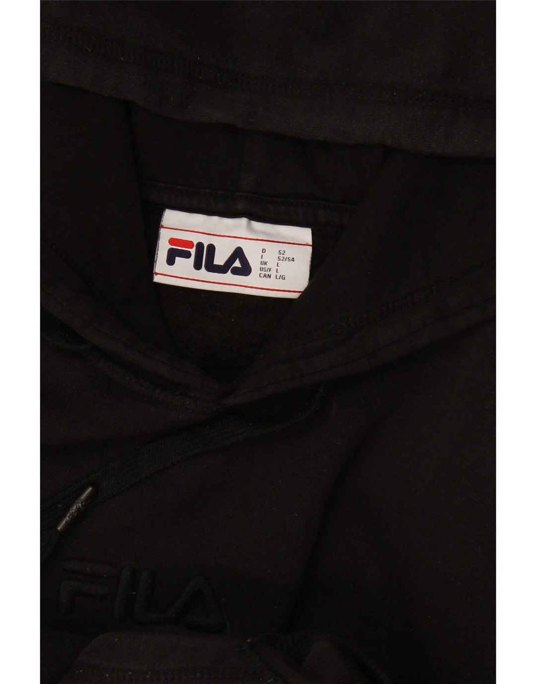 Felpa con cappuccio Fila da uomo grande nera