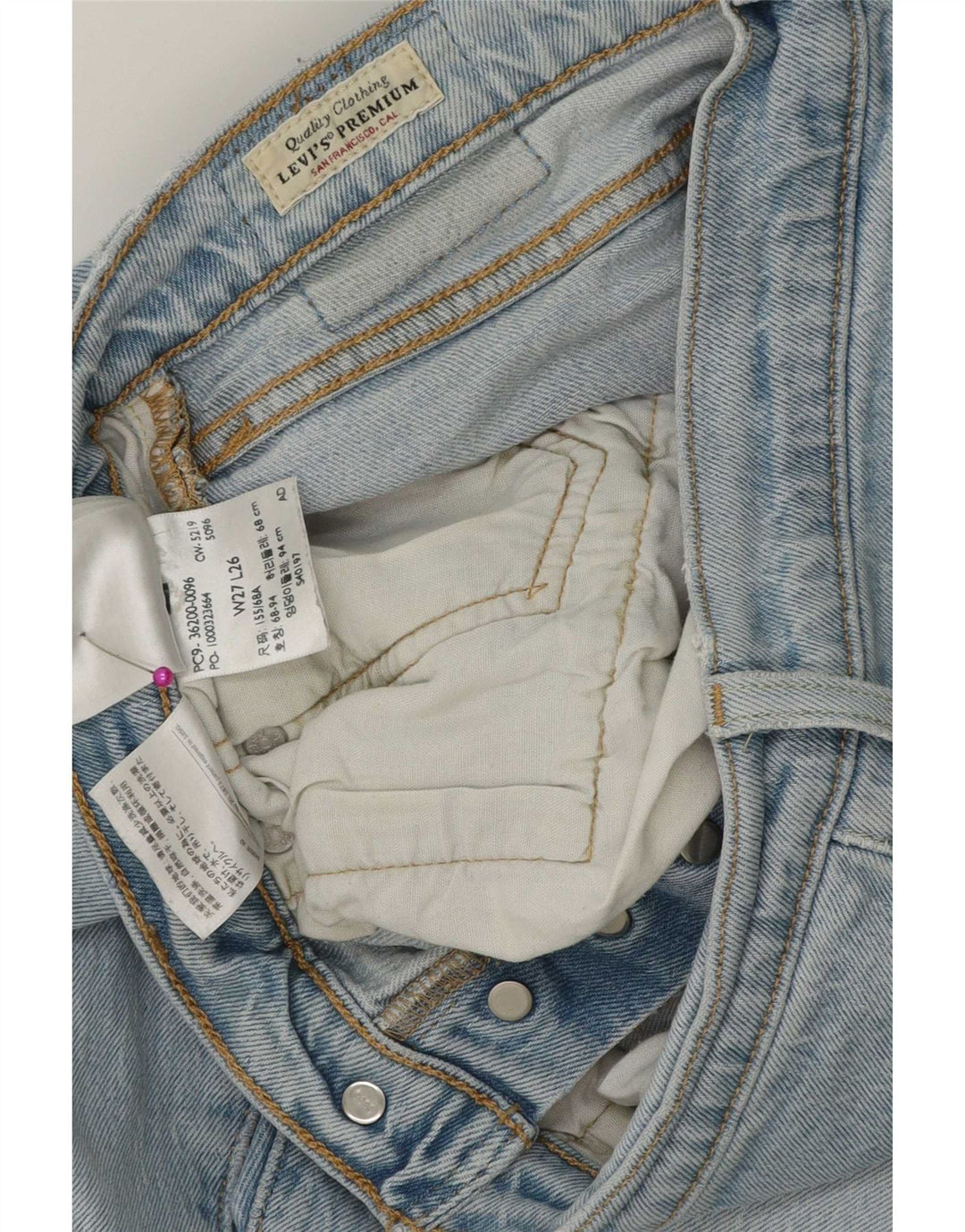Jeans dritti da donna Levi's W27 L26 cotone blu