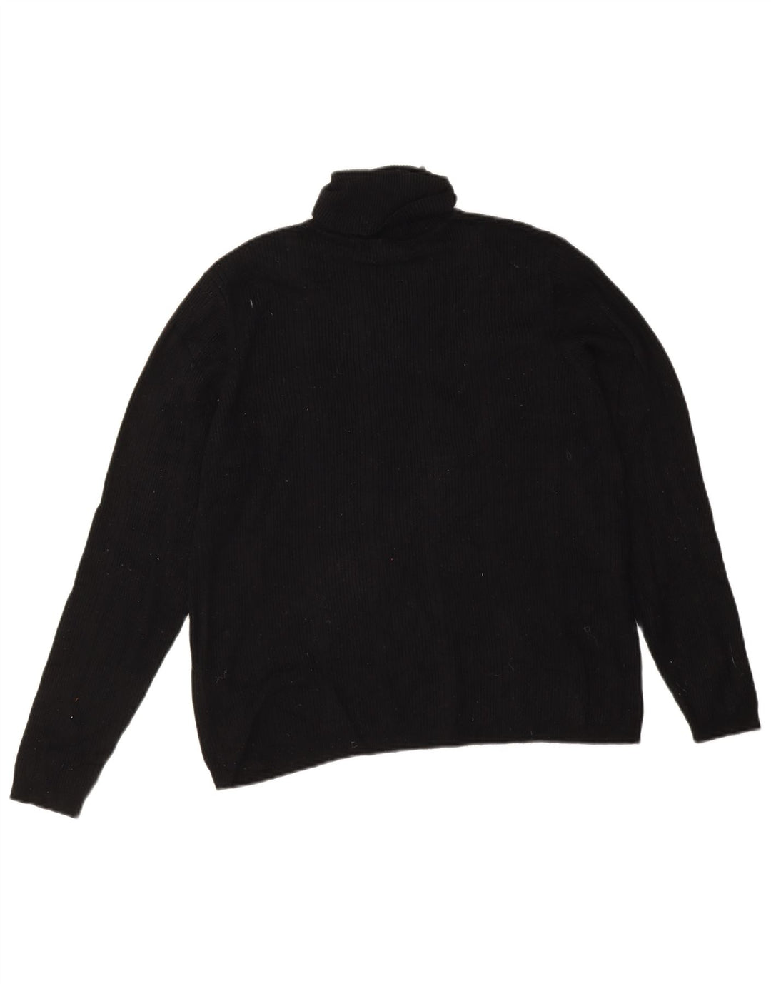 Maglione maglione a collo alto da donna Marks & Spencer UK 16 grande viscosa nera
