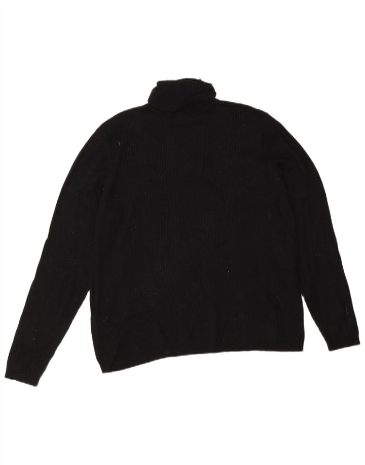 Maglione maglione a collo alto da donna Marks & Spencer UK 16 grande viscosa nera