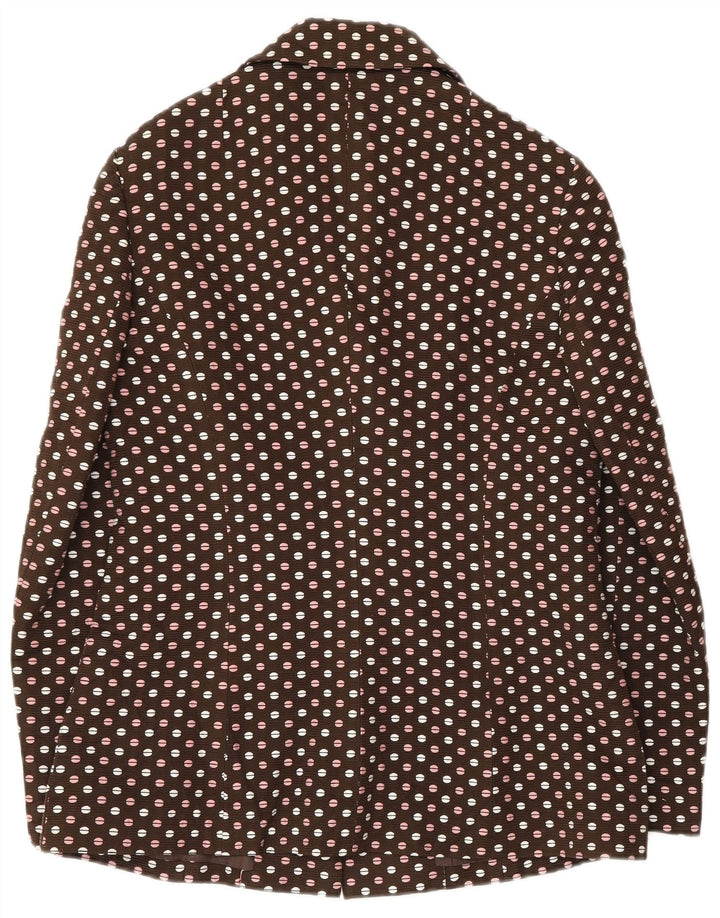Set vintage da donna a 3 bottoni e 2 pezzi IT 48 XL a pois marroni