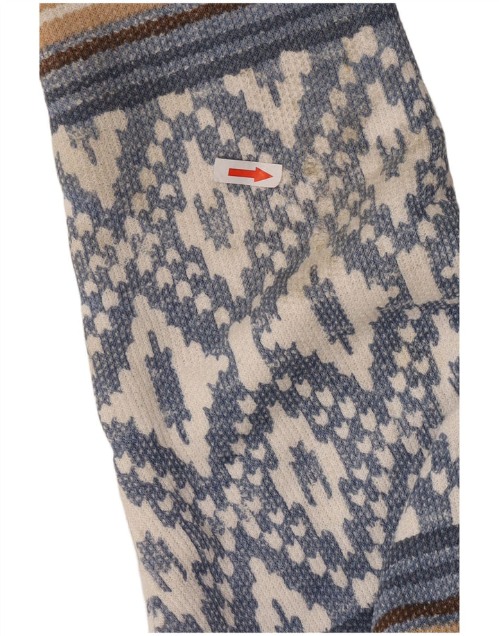 Giacca Sherpa aperta oversize da donna O'Neal UK 16 Grande blu geometrico