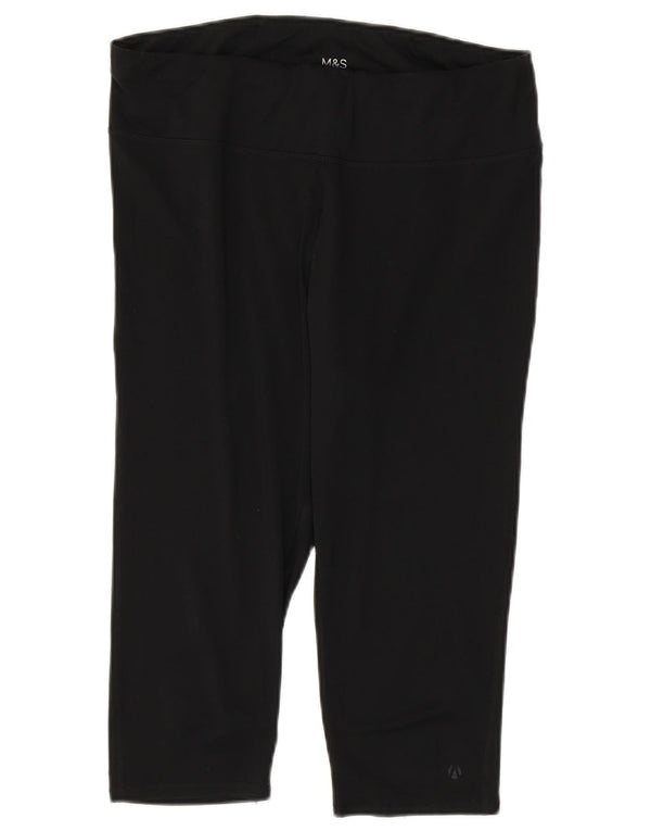 Leggings Capri da donna Marks & Spencer UK 16 grandi sportivi in poliestere nero