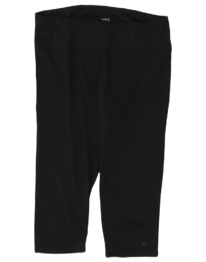 Leggings Capri da donna Marks & Spencer UK 16 grandi sportivi in poliestere nero