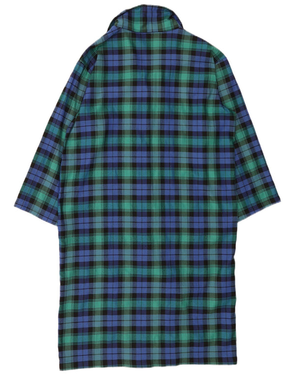 Abito camicia da donna VINTAGE UK 16 grande quadri verdi