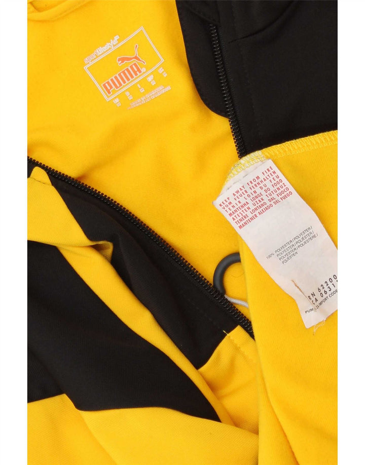 Giacca da tuta da uomo Puma in poliestere color block giallo medio