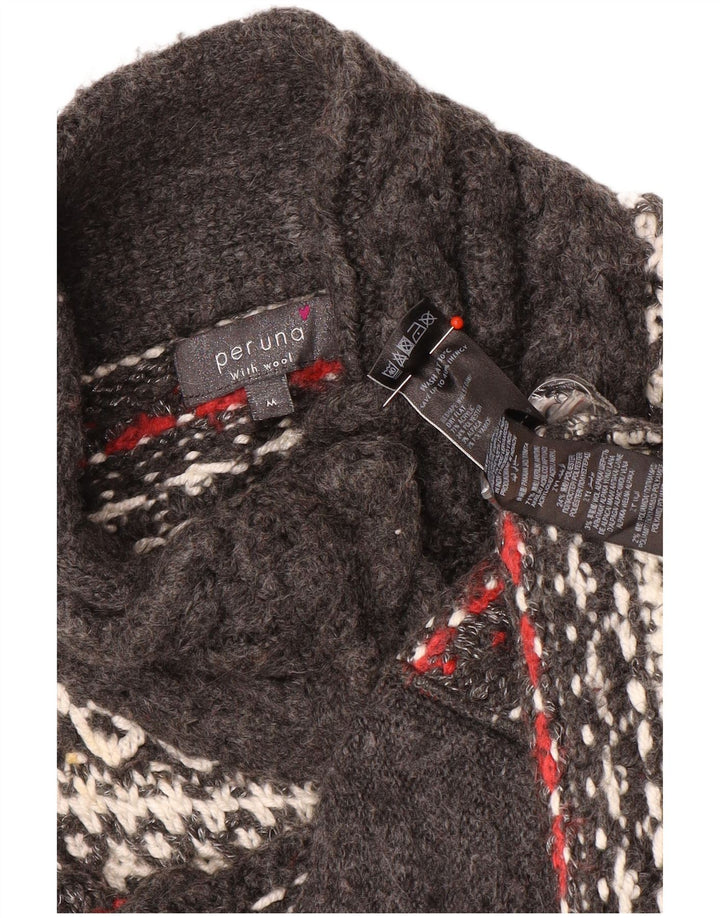Maglione cardigan da donna Per Una UK 14 Acrilico a righe grigio medio