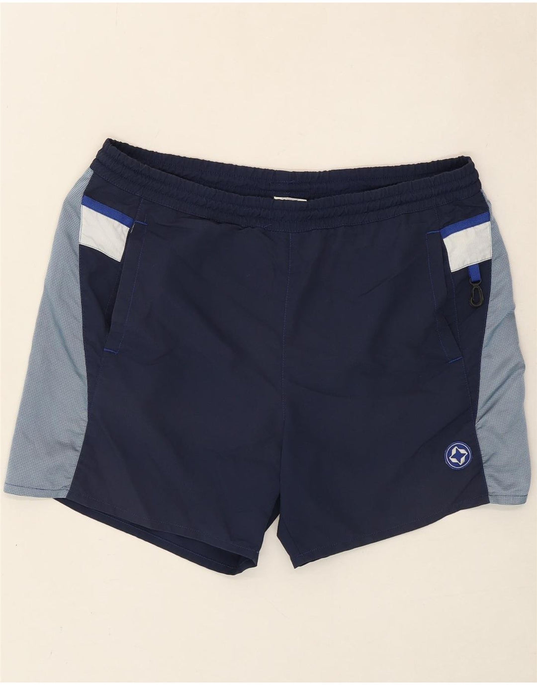 COLMAR Mens Sport Shorts IT 50 Large Navy Blue Colourblock Polyester Vintage Colmar and Second-Hand Colmar from Messina Hembry 