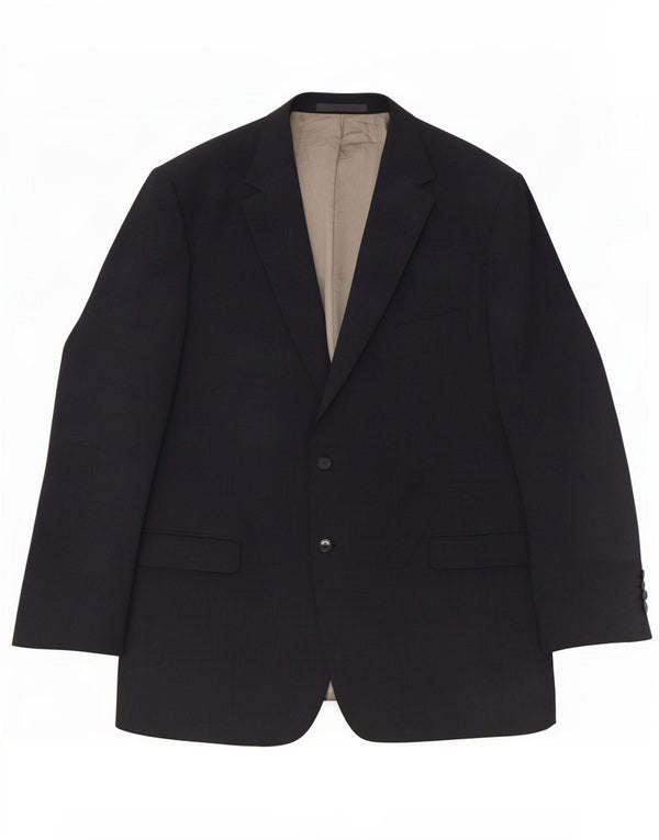 Giacca blazer lunga a 2 bottoni Marks & Spencer da uomo UK 48 2XL Lana grigia