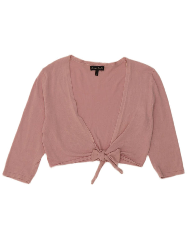 Phase Eight - Top cardigan da donna corto con maniche a 3/4 e allacciatura sul davanti, UK 10, piccolo rosa