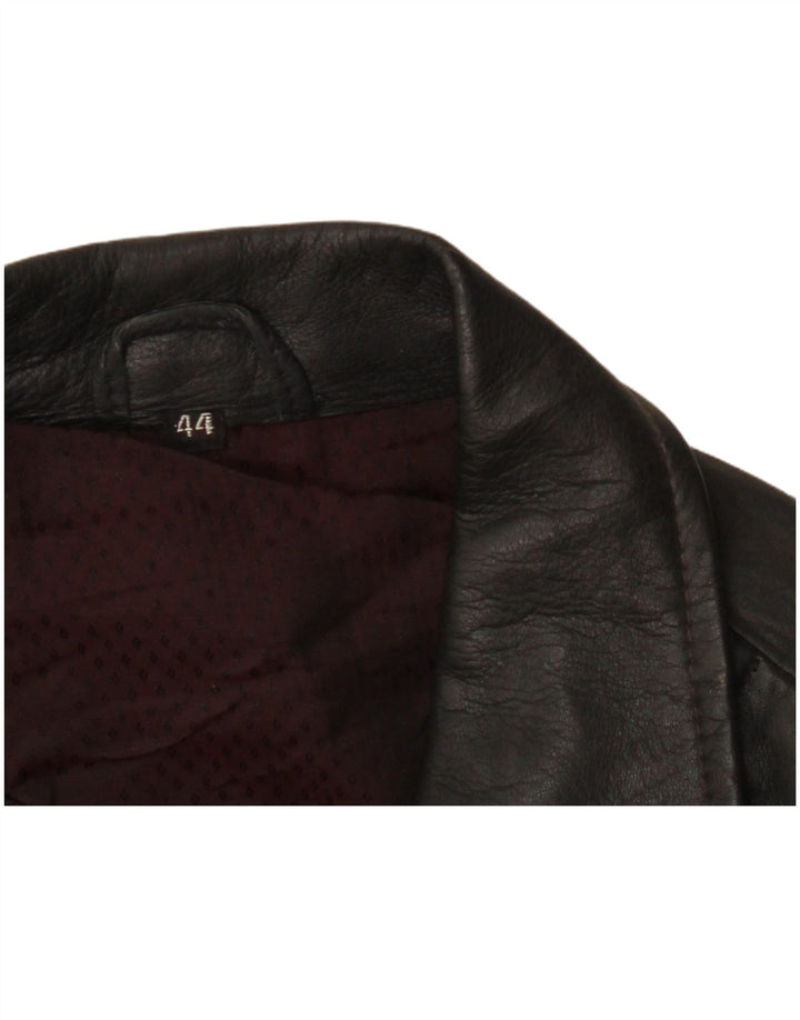 Giacca da motociclista in pelle da donna vintage IT 44 pelle nera media