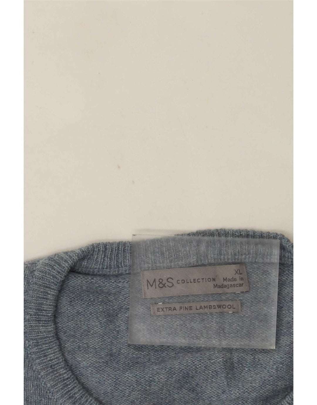 Maglione maglione girocollo da uomo Marks & Spencer XL lana blu