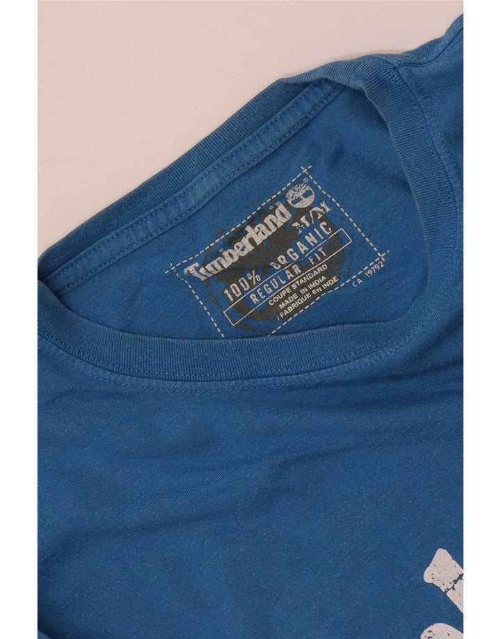 T-shirt grafica da uomo con vestibilità regolare Timberland Top in cotone blu medio
