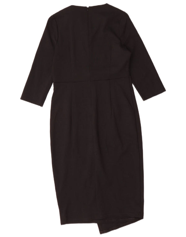Abito lungo da donna Marks & Spencer con maniche a 3/4 UK 12 Viscosa nera media