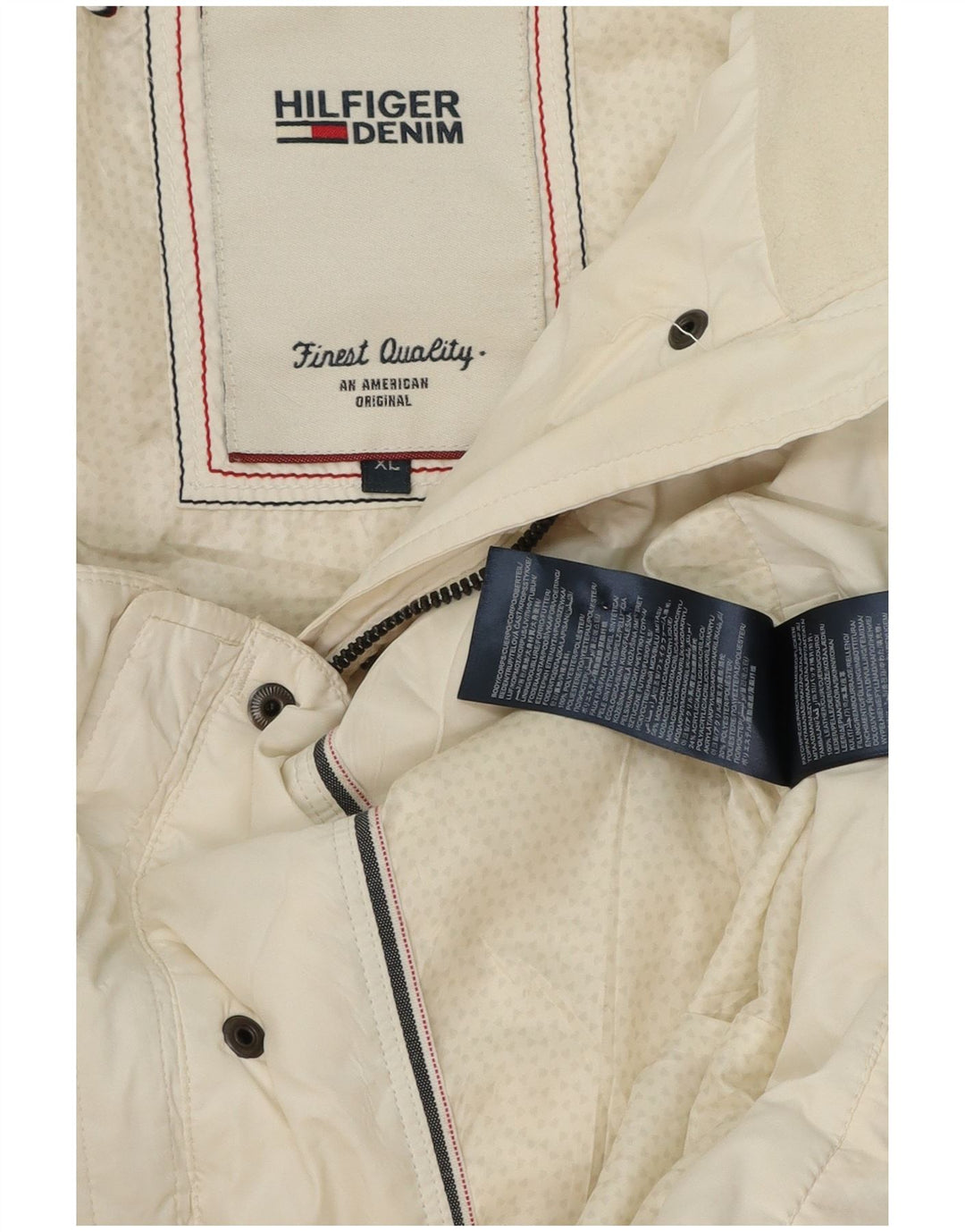 Giacca imbottita con cappuccio da donna Tommy Hilfiger UK 18 XL poliestere bianco