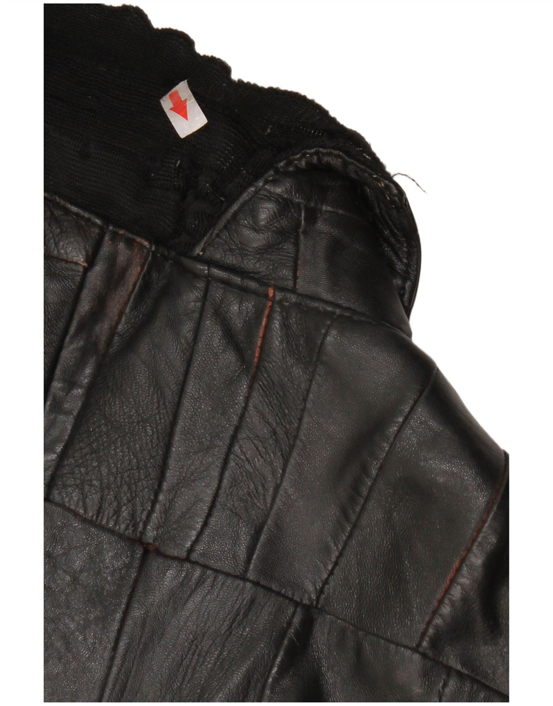 Giacca in pelle bomber da donna vintage UK 12 in pelle nera media