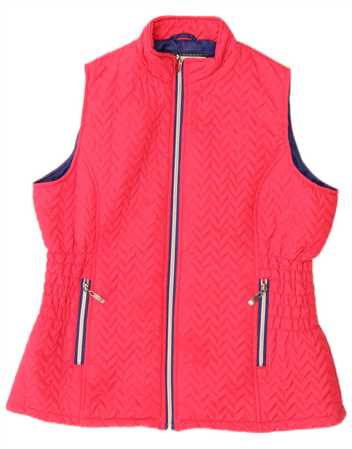 Paco Boutique Gilet trapuntato da donna UK 16 Large Pink Chevron Poliestere