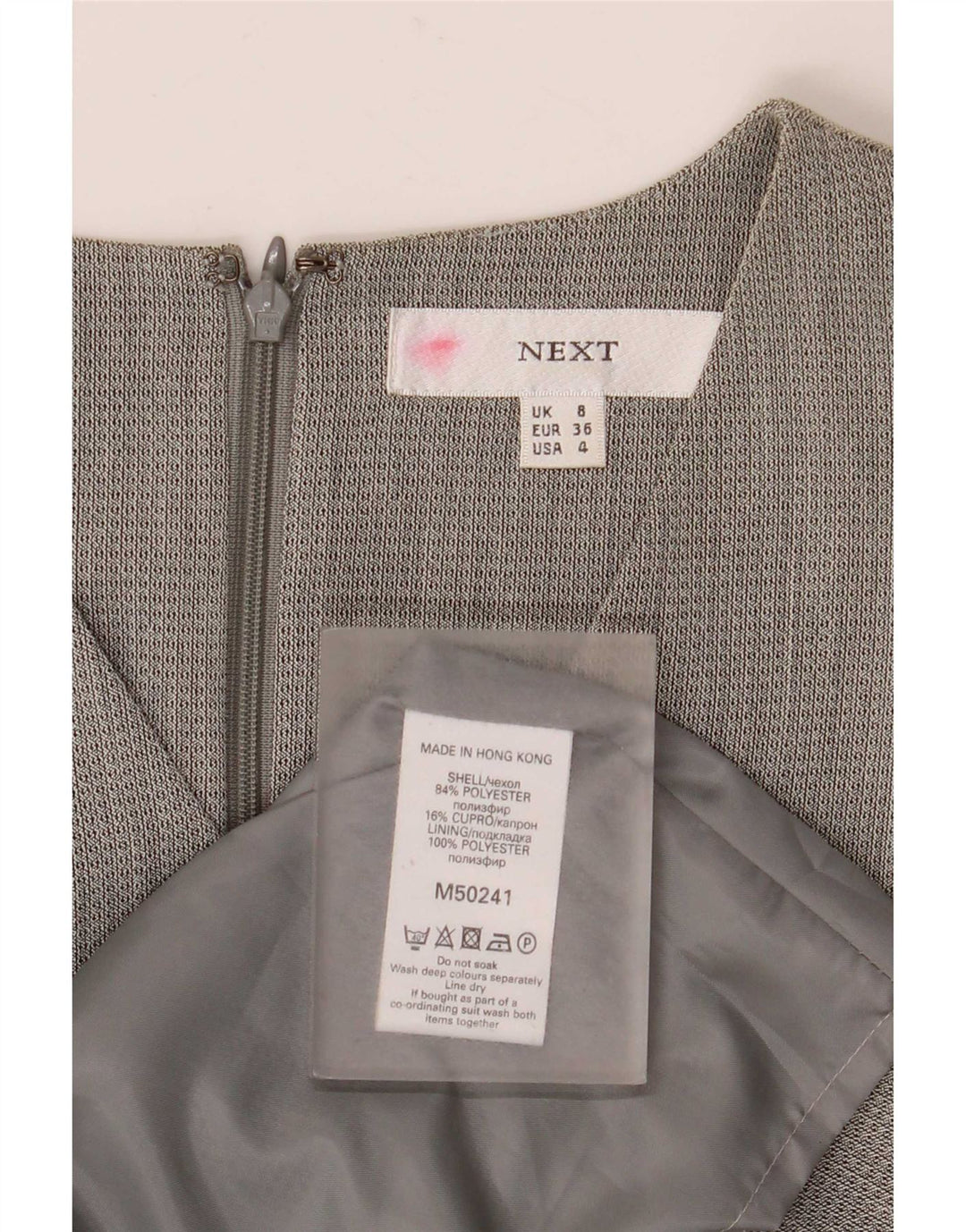 Abito tubino senza maniche da donna UK 8 Small Grey Cupro