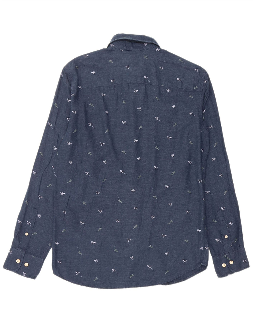 Camicia grafica da uomo Jack & Jones piccola in cotone blu navy