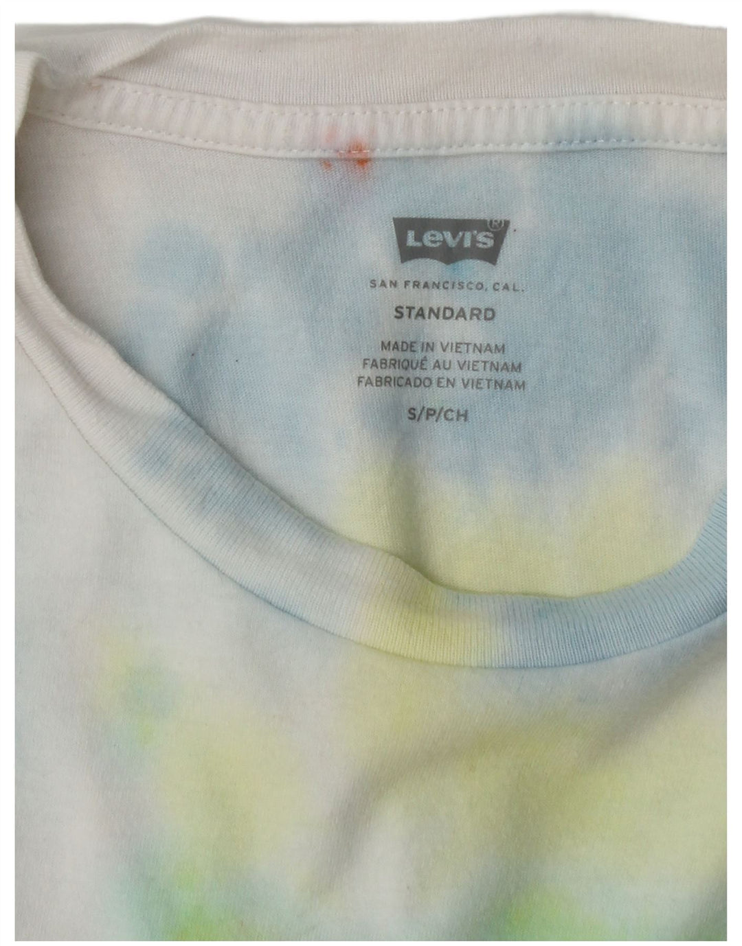 T-shirt grafica standard da uomo Levi's Top piccola in cotone tie-dye multicolore