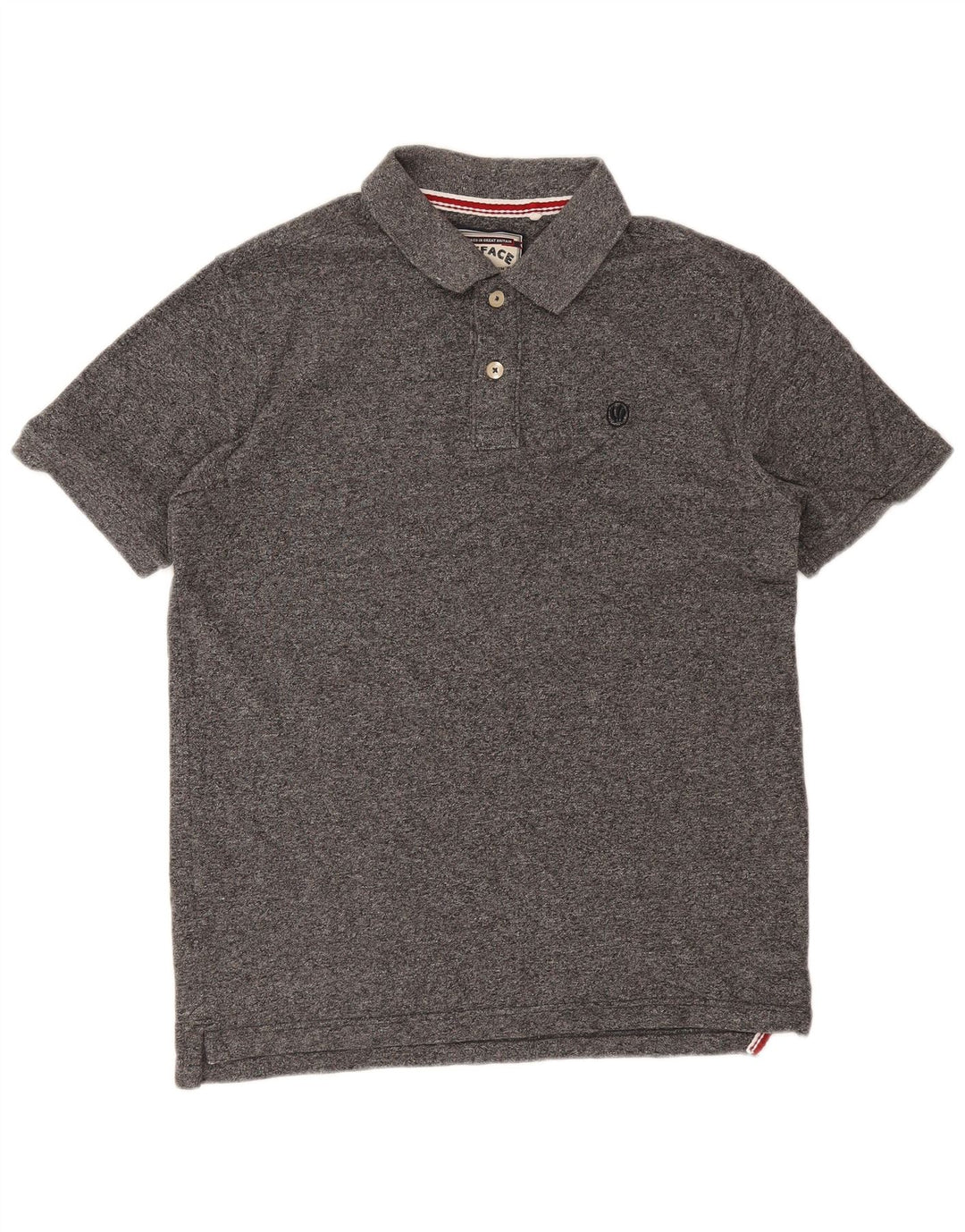 Polo da uomo Fat Face Large in cotone chiazzato grigio