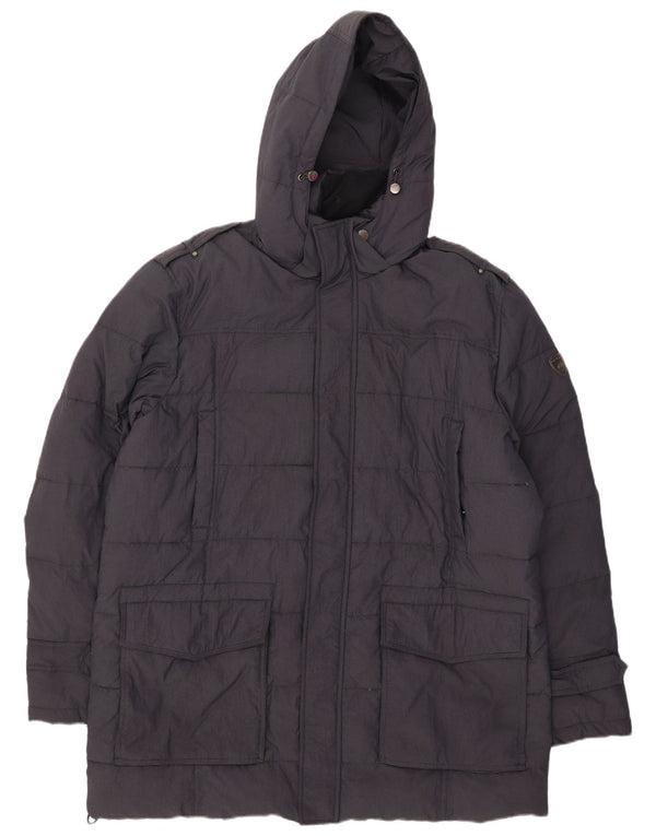 Cappotto imbottito con cappuccio da uomo Navigare UK 46 3XL nylon blu navy
