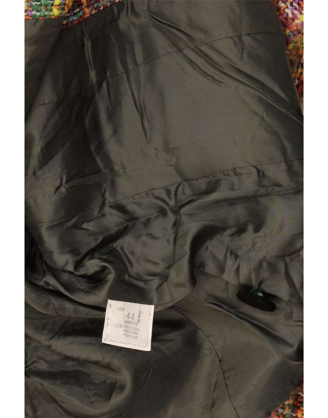 Giacca blazer vintage da donna a 2 bottoni IT 44 medio a quadri multicolore
