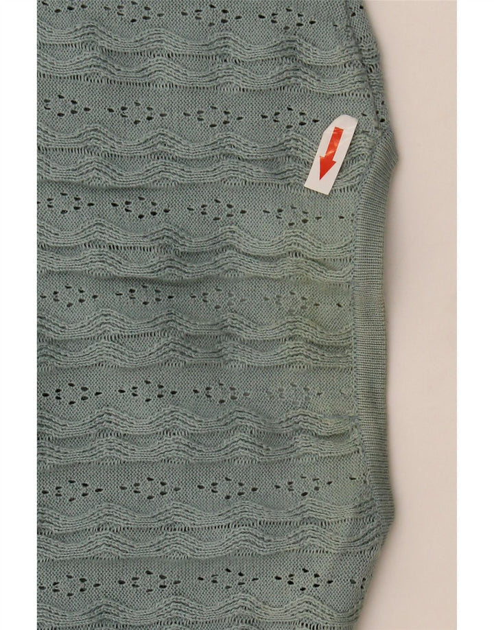 Maglione cardigan da donna Marks & Spencer UK 8 piccolo cotone verde